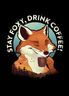 Fox Drinking Coffee