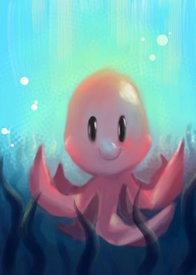 Cute Pink Octopus