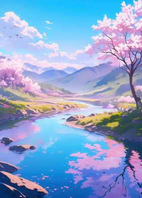 Anime Cherry Blossom River Manga