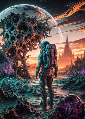 Astronaut on Alien Planet