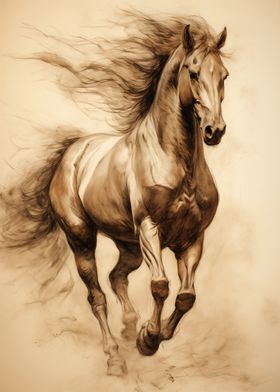 Running Horse Drawing