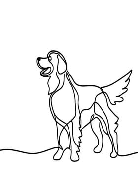 One Line Dog Art