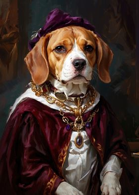 Beagle in Royal Attire