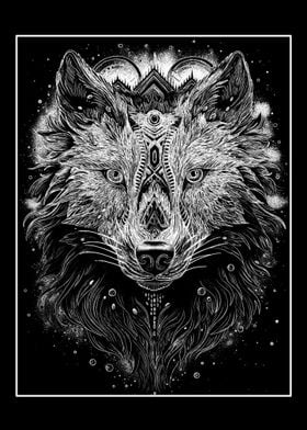 Wolf with Geometric Pattern