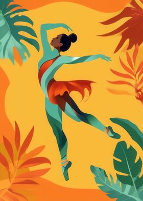 Ballet Dancer in Tropical Setting