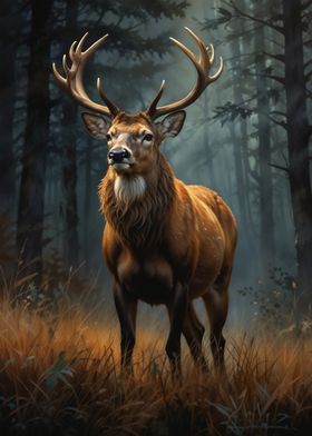 Majestic Deer in Forest