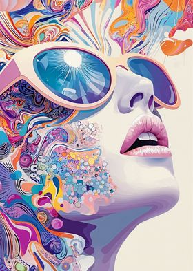 Abstract Woman with Sunglasses