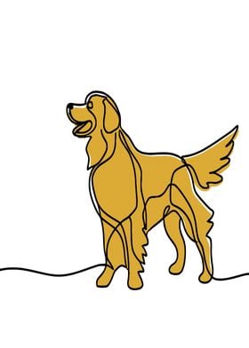 Golden Retriever Line Art