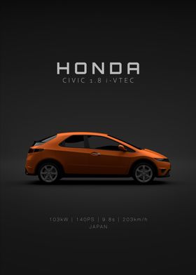 Honda Civic 2008 - Orange - Specs