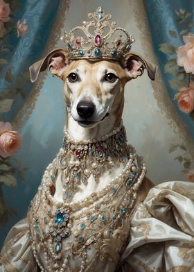 Dog Queen Portrait in Renaissance style