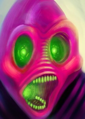 Neon Horror Stare