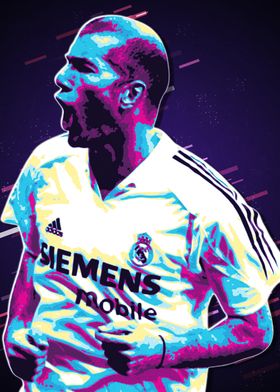 Zidane Football Player in Retro Style