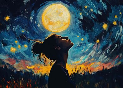 Woman Gazing at the Moon