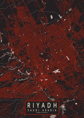 Riyadh City Map Saudi Arabia Vector
