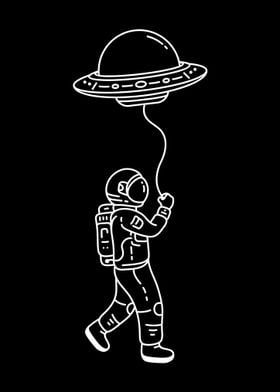 Astronaut with UFO Balloon