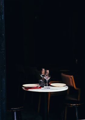 Chic Minimalist Romantic Dinner Setting in Madrid