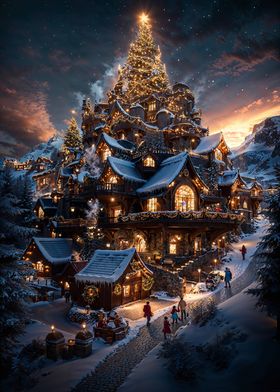 Christmas Village in the Mountains