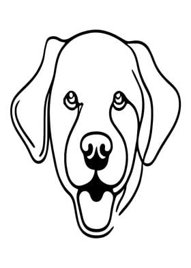 Labrador Retriever Dog Line Art