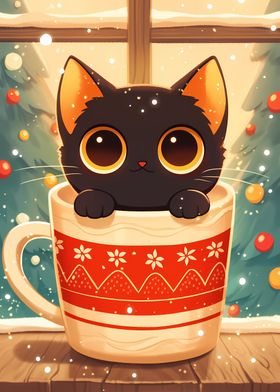 Cat in Coffee Mug