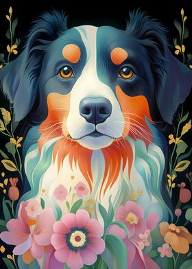 Dog with Flowers Animal