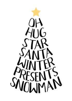 Nordic Christmas Tree Word Art