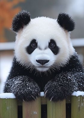 Panda Cub in Snow