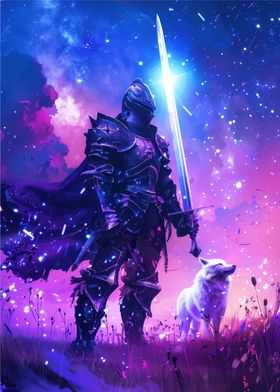 Knight and Wolf in Galaxy