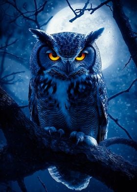 Owl in Moonlight