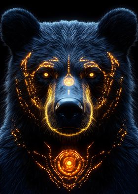 Bear with Glowing Patterns