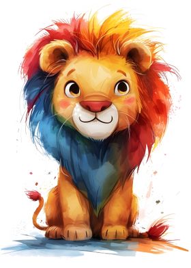 Cute Cartoon Lion