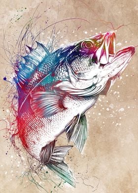 Watercolor Fish Art sport