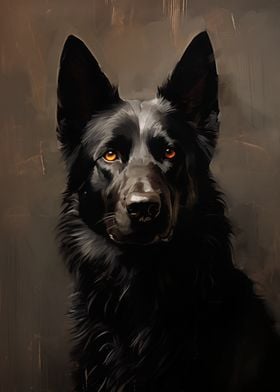 Black German Shepherd Portrait