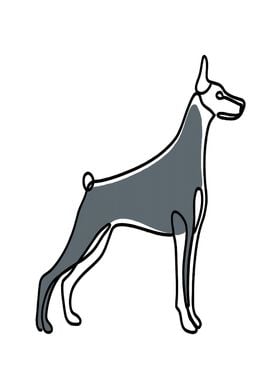 Doberman Pinscher Line Art