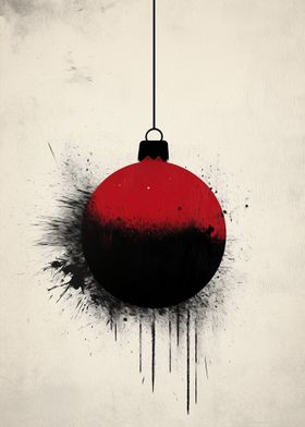 Black and Red Christmas Ornament