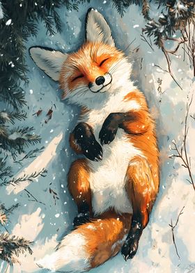 Winter Fox in Snow