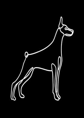 Doberman Line Art