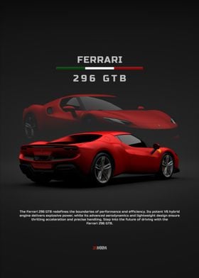 2021 Ferrari 296 GTB - Back and Front - Red