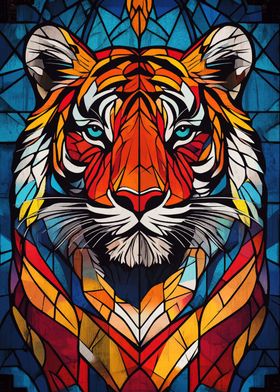 Tiger Stained Glass