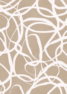 Abstract White Lines on Beige