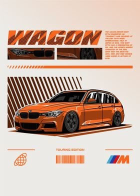 BMW 3 Series Wagon Orange 2