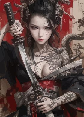 Cyberpunk Samurai Woman