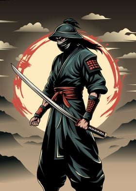 Samurai Warrior Illustration