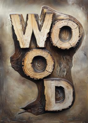 Wooden Text Tree Forest Nature