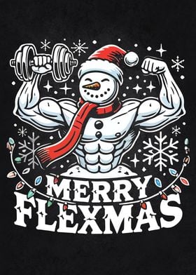 Merry Flexmas - Snowman Flexing Christmas Gym