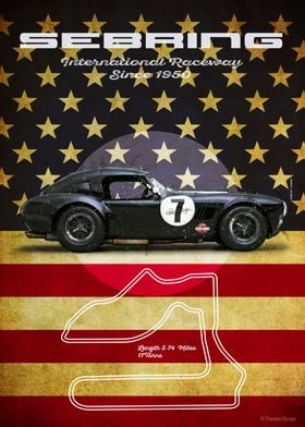 Sebring Raceway, Shelby Cobra Poster