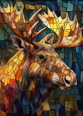 Stained Glass Moose