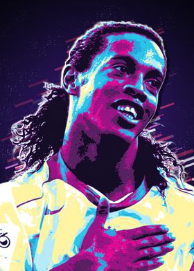 Ronaldinho Brazil Retro Art