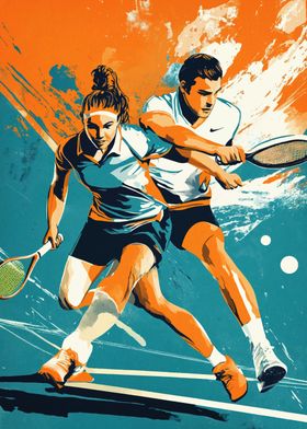 Tennis Match Illustration