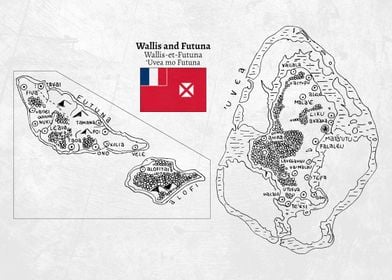 Handdrawn Map of Wallis and Futuna