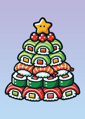 Sushi Christmas Tree – Funny Foodie Holiday Design